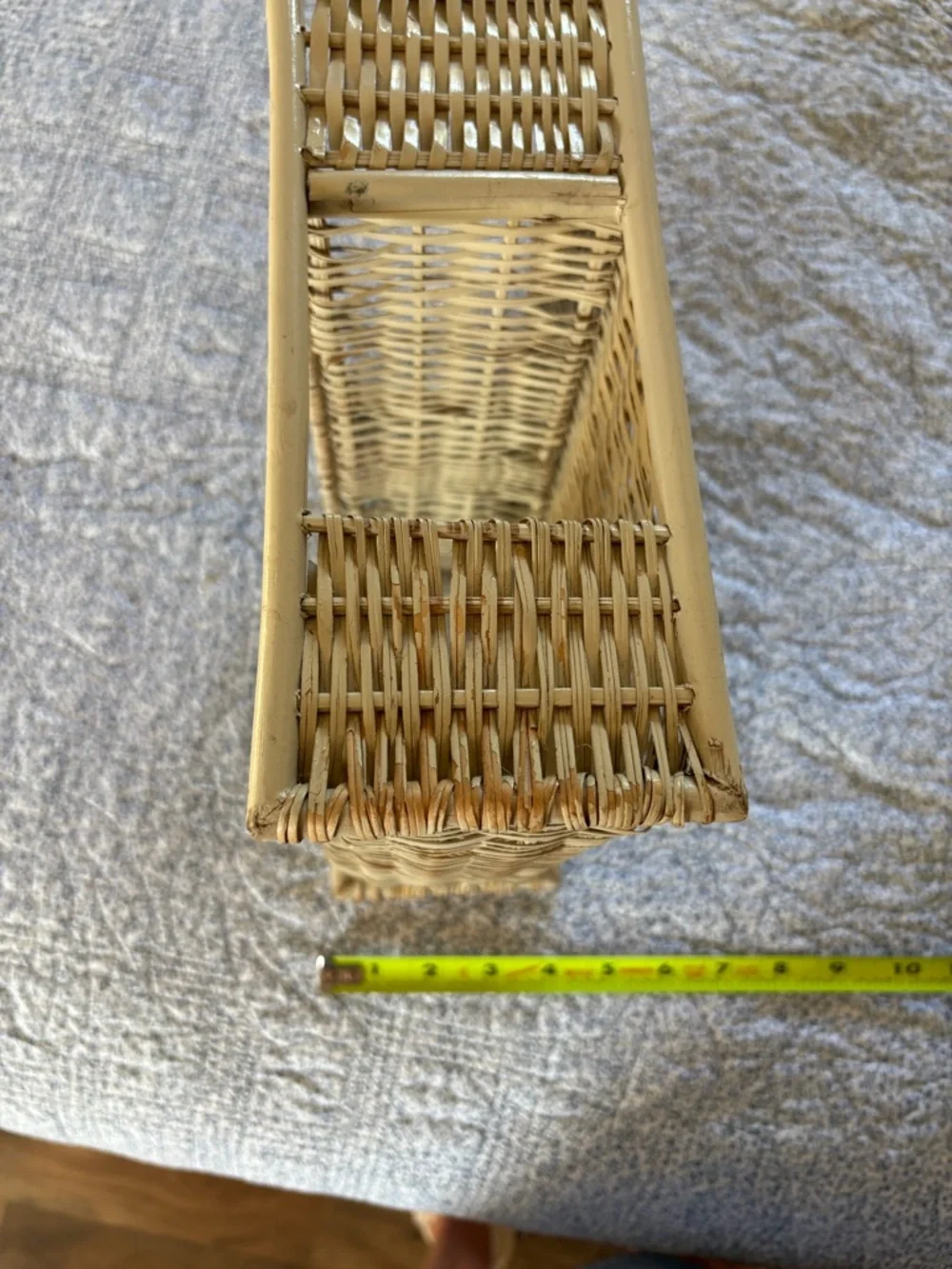 Wicker Two-Tier Storage Basket - Natural Straw Vintage